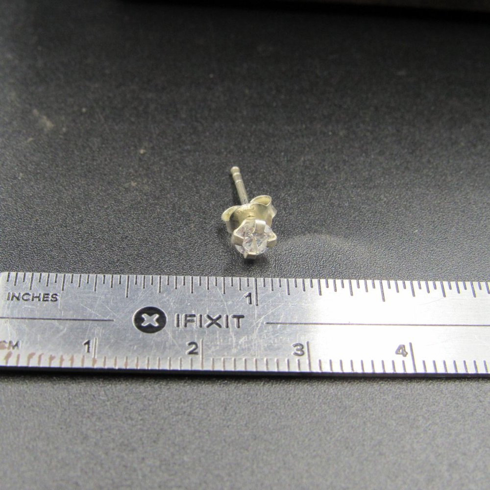 Sterling Silver Small Tiny Crystal Stud Earrings … - image 6